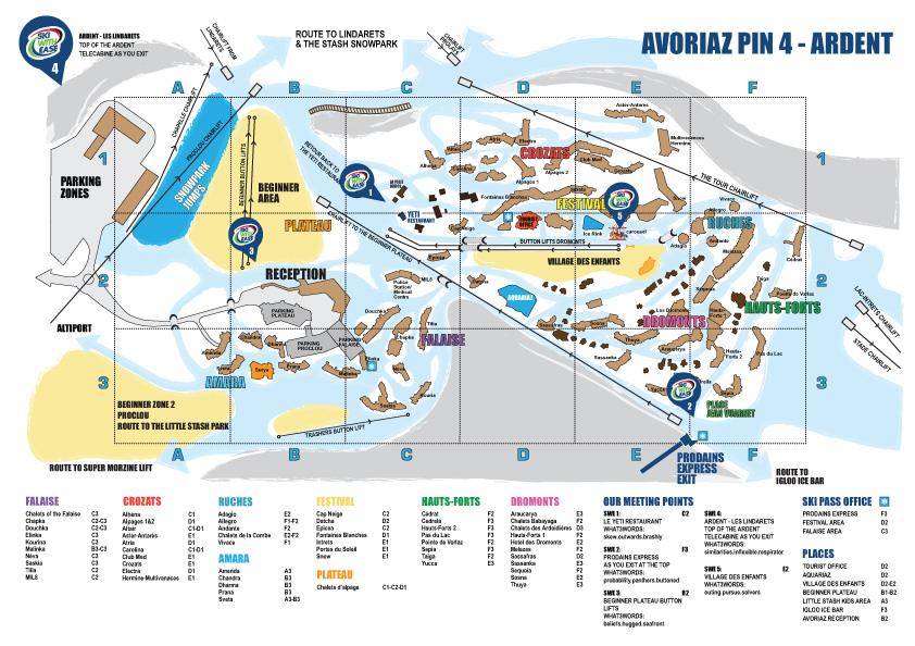 Map: Ski With Ease Ski School Avoriaz Meeting Point for Ardent Ski Lessons